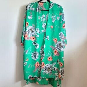 2x/3x Fashion Nova green floral cover up